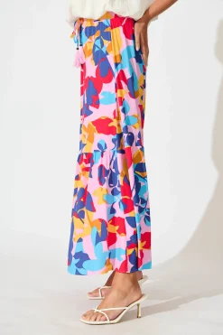 Online Bilboa Maxi Skirt in Bright Multi Leaf Print Bottoms|Skirts & Shorts
