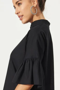 Best Blaire Smock Dress In Black Cotton Blend Dresses|Casual