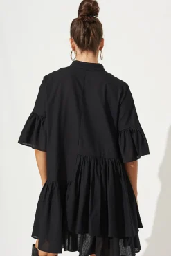 Best Blaire Smock Dress In Black Cotton Blend Dresses|Casual