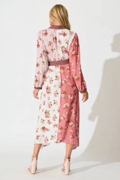 Online Blossom Kisses Maxi Shirt Dress in Pink and Blush Floral Dresses|Casual