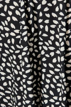 Discount Brandsy Maxi Skirt in Black with White Leaf Bottoms|Skirts & Shorts