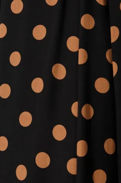 Online Brandsy Maxi Skirt In Black With Brown Spot Bottoms|Skirts & Shorts