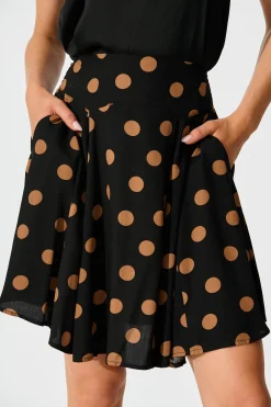 Outlet Brandy Skirt In Black with Brown Spot Bottoms|Skirts & Shorts