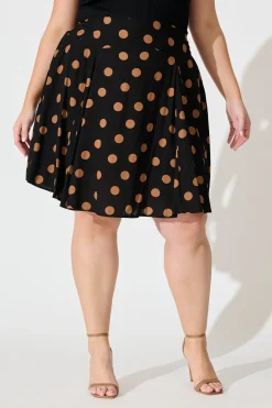 Outlet Brandy Skirt In Black with Brown Spot Bottoms|Skirts & Shorts