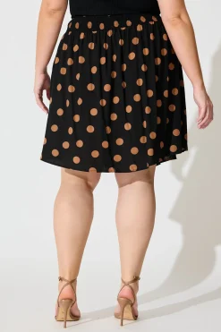 Outlet Brandy Skirt In Black with Brown Spot Bottoms|Skirts & Shorts