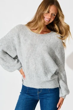 Online Bree Knit in Grey Marle Knitwear|Knitwear