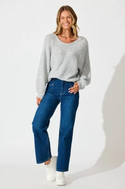 Online Bree Knit in Grey Marle Knitwear|Knitwear