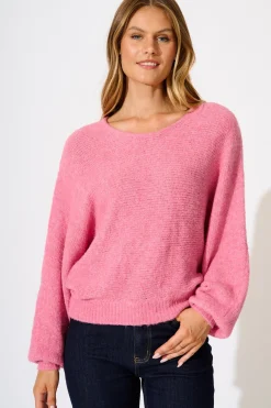 Online Bree Knit in Pink Knitwear|Knitwear
