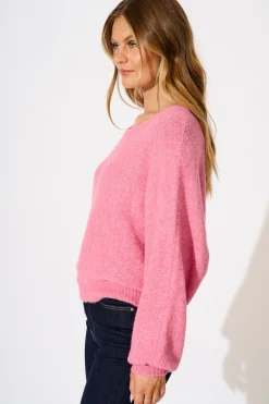 Online Bree Knit in Pink Knitwear|Knitwear