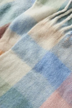 Fashion Brooklyn Oversized Knit Scarf In Multi Pastel With Pink And Blue Check Knitwear|Knitwear
