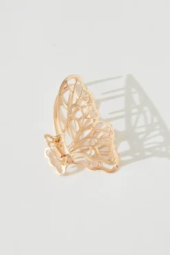 Clearance Butterfly Metal Hair Claw In Gold Hair Accessories