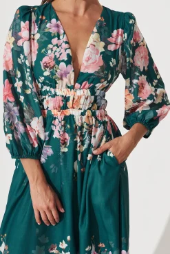 Discount Camie Maxi Dress In Teal With Orange Floral Dresses|Party