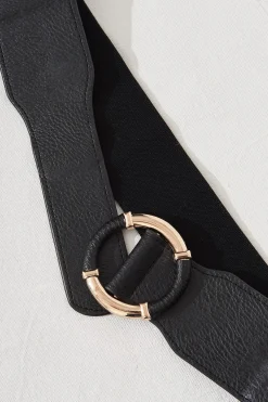 Online Camille Belt In Black Stretch Belts|Engagement Party