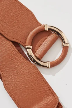 Sale Camille Belt In Tan Stretch Belts|Engagement Party