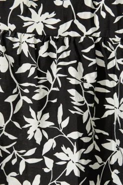 Fashion Caracelle Smock Dress Black with Cream Floral Dresses|Casual