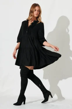 Best Caracelle Smock Dress in Black Dresses|Casual