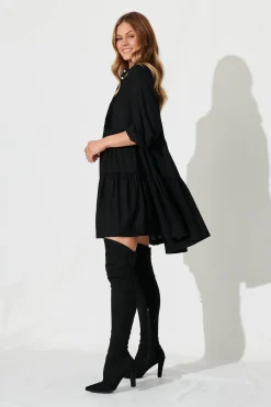 Best Caracelle Smock Dress in Black Dresses|Casual