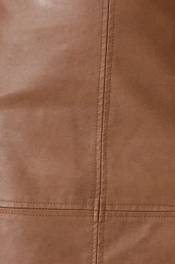 Sale Carla Leatherette Skirt in Tan Bottoms|Skirts & Shorts