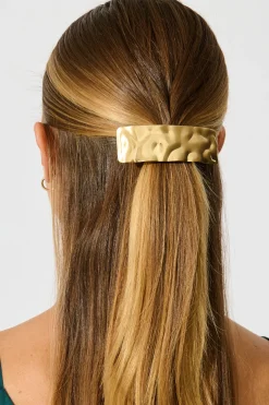 Online Carly Barrette Hair Clip in Textured Gold Hair Accessories