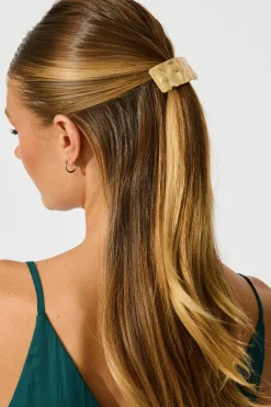 Online Carly Barrette Hair Clip in Textured Gold Hair Accessories