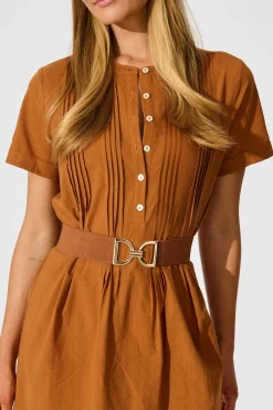 Fashion Carrie Belt in Brown Stretch Belts