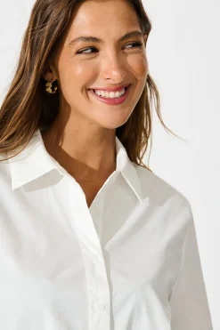 Hot Carrie Shirt in White Cotton Tops