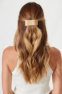 Fashion Carson Metal Square Hair Clip In Gold Hair Accessories