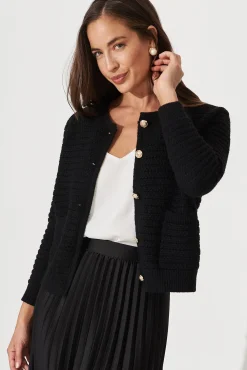 Discount Cartagena Knit Cardigan In Black Knitwear|Knitwear