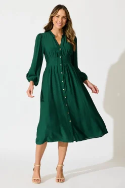 Discount Casablanca Midi Dress in Green Dresses|Casual