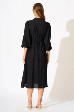 Fashion Casablanca Midi Dress in Black Dresses|Casual