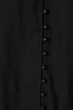 Discount Cascades Top in Black Linen Blend Tops|Casual