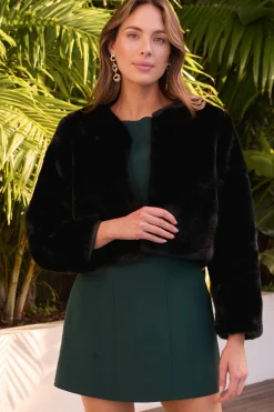 Online Cher Faux Fur Jacket In Black Outerwear|Outerwear