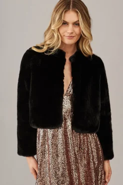 Online Cher Faux Fur Jacket In Black Outerwear|Outerwear