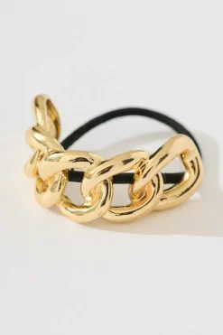 Hot Chessa Metal Ponytail Cuff Hair Tie in Gold Hair Accessories