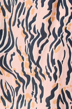 Discount Ciao Bella Maxi Shirt Dress in Blush with Black Print Dresses|Casual