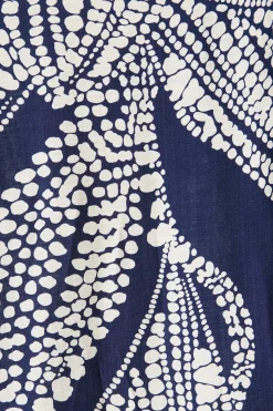 Clearance Clara Maxi Shirt Dress in Navy with White Print Dresses|Casual