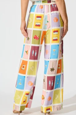 Best Club Riveria Pant in Multi Conversational Print Bottoms|Pants
