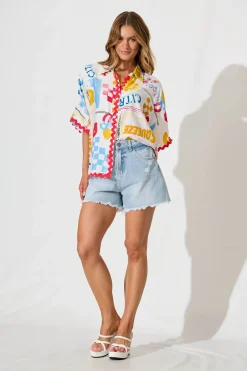 New Corla Short in Light Blue Denim Bottoms|Denim