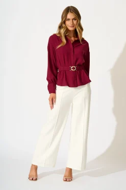 New Corporate Chic Shirt in Wine Tops|Workwear