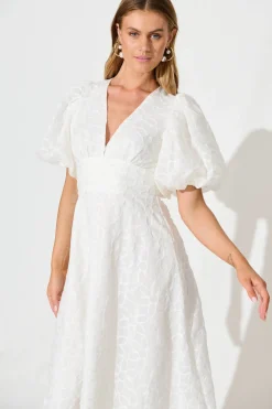 Sale Countess Maxi Dress In White Embroidered Organza Dresses|Wedding Guest