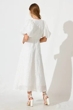 Sale Countess Maxi Dress In White Embroidered Organza Dresses|Wedding Guest