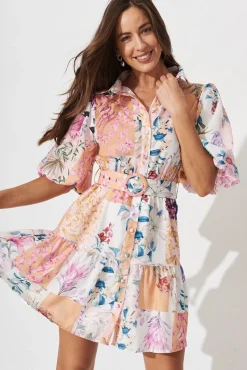 Online Courtney Shirt Dress In Rust Patch Floral Dresses|Casual