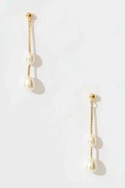 New Dainty Drop Pearl Earrings in Gold Jewellery