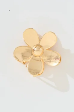 New Daisy Metal Hair Claw in Gold Hair Accessories