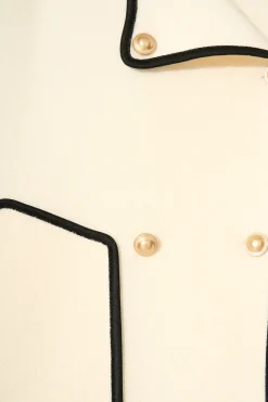 New Danika Jacket in Cream with Black Contrast Trim Outerwear|Outerwear