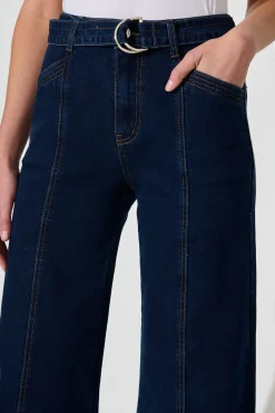Discount Daria High Rise Wide Leg Jean In Dark Blue Denim Bottoms|Denim