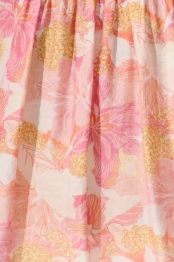 Discount Davies Shirt in Pink Floral With White Lace Trim Tops|Party & Occasion