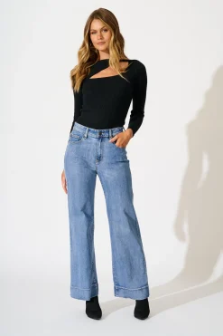 Online Delaray Knit Top in Black Tops|Knitwear
