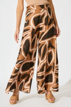 New Denver Pant in Neutral Geometric Print Bottoms