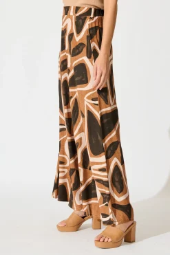 New Denver Pant in Neutral Geometric Print Bottoms